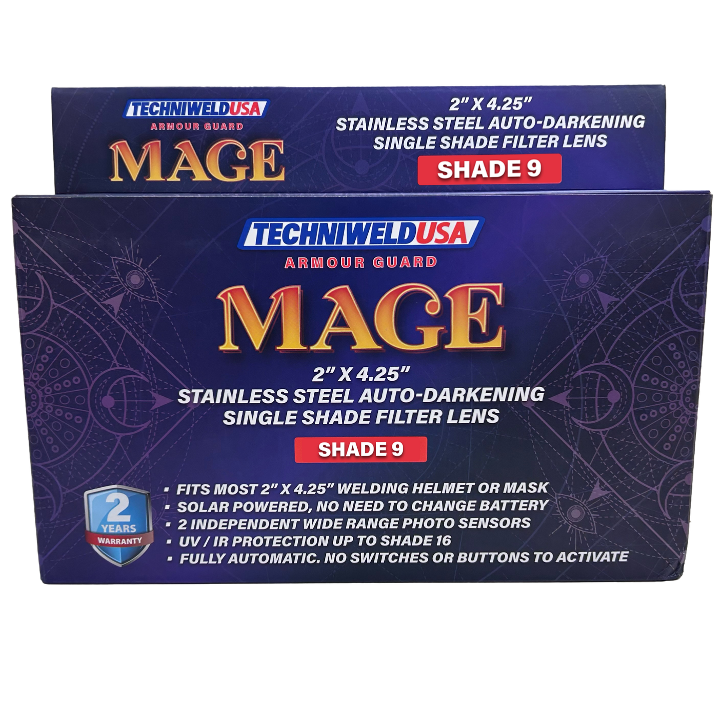 Welding Helmet Darkening Lens -Armour Guard Mage 2" X 4-1/4" Stainless Steel - welding electrodes, Grinding Disc, Welding Lens, Cutting Tip, Cutting Wheels, Flap Disc, Heating Tip, Welding Gloves, MIG Gun - Welding Helmet, Welding Wire - USA Welding Supply