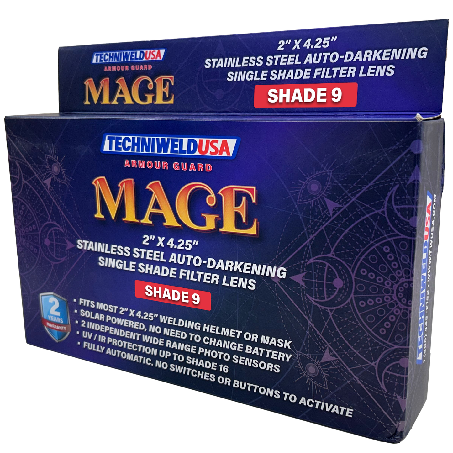 Welding Helmet Darkening Lens -Armour Guard Mage 2" X 4-1/4" Stainless Steel - welding electrodes, Grinding Disc, Welding Lens, Cutting Tip, Cutting Wheels, Flap Disc, Heating Tip, Welding Gloves, MIG Gun - Welding Helmet, Welding Wire - USA Welding Supply