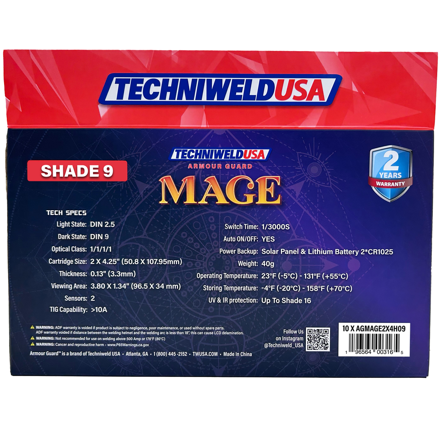 Welding Helmet Darkening Lens -Armour Guard Mage 2" X 4-1/4" Stainless Steel - welding electrodes, Grinding Disc, Welding Lens, Cutting Tip, Cutting Wheels, Flap Disc, Heating Tip, Welding Gloves, MIG Gun - Welding Helmet, Welding Wire - USA Welding Supply