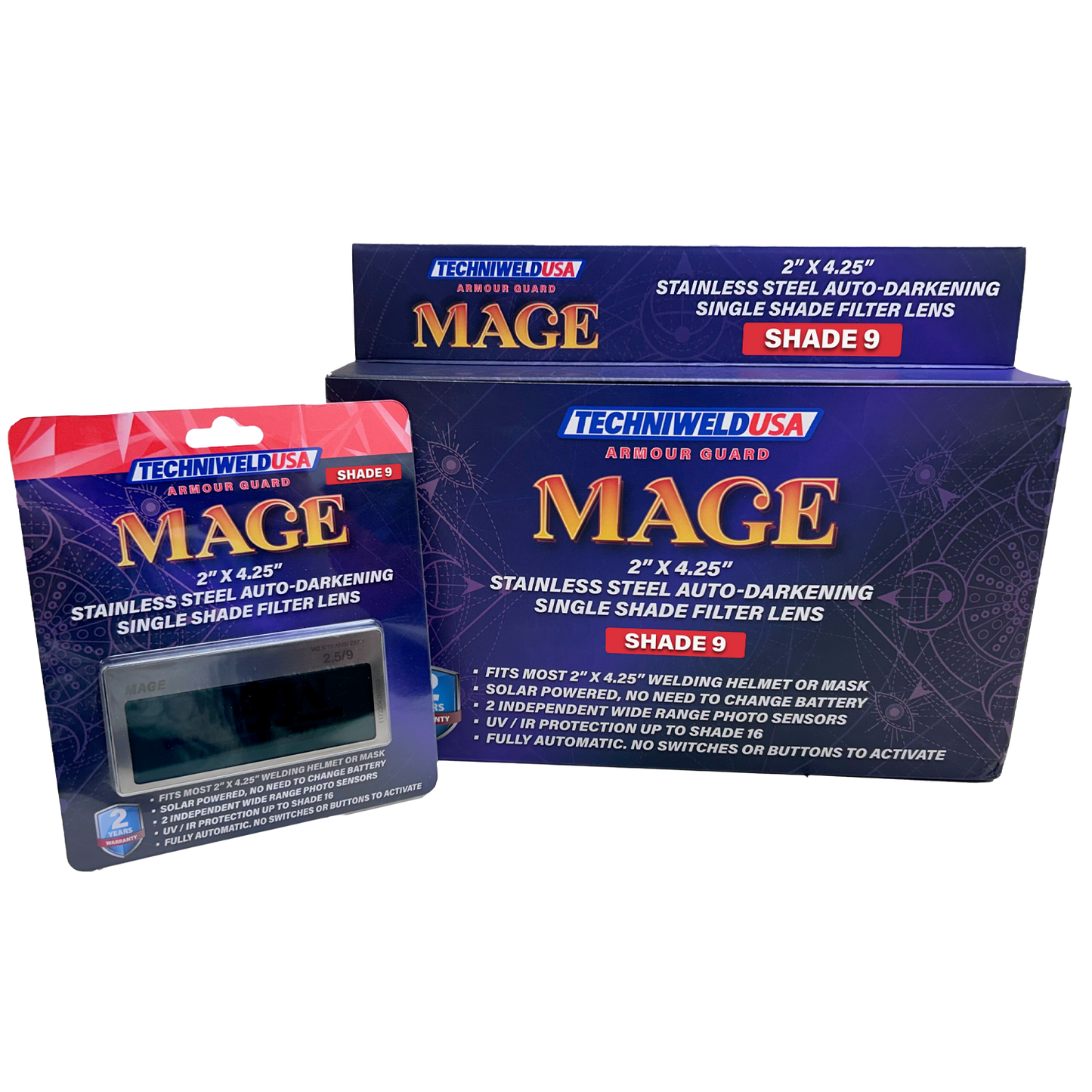Welding Helmet Darkening Lens -Armour Guard Mage 2" X 4-1/4" Stainless Steel - welding electrodes, Grinding Disc, Welding Lens, Cutting Tip, Cutting Wheels, Flap Disc, Heating Tip, Welding Gloves, MIG Gun - Welding Helmet, Welding Wire - USA Welding Supply