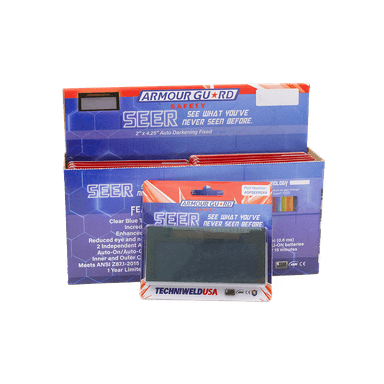 Shade 10 darkening lens welding helmet cartridge with Clear Blue View technology and auto-on/off circuitry
