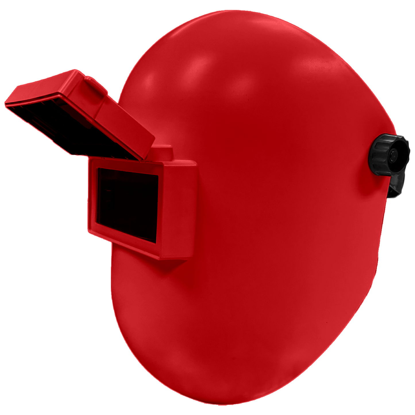White Sugar Scoop welding helmet with flip-up visor and 2 x 4.25" fiberglass shell