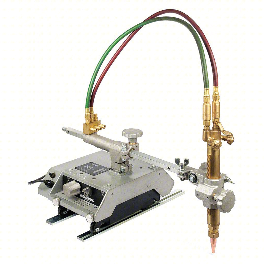 Blue Star 110V Track Cutting Machine with tractor setup and 20ft power cable cutting 4-inch steel