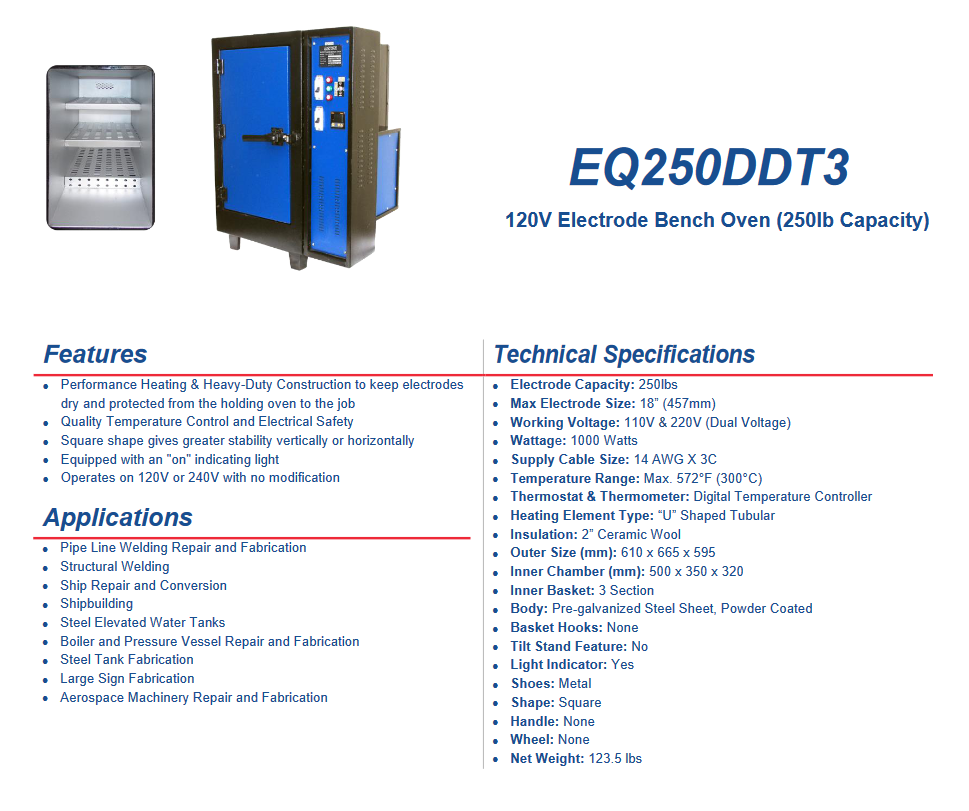 Welding Electrode Rod Oven - 250-lb - Dual 110/220 Volt - 300C - Arc Star - welding electrodes, Grinding Disc, Welding Lens, Cutting Tip, Cutting Wheels, Flap Disc, Heating Tip, Welding Gloves, MIG Gun - Welding Helmet, Welding Wire - USA Welding Supply