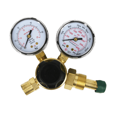 Welding flow gauge MIG regulator with dual brass gauges for argon gas control