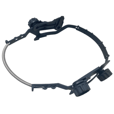 Welding Helmet Hardhat Adapter with spring assembly for Armour Guard 2.0 and Sugar Scoop Pipeliner helmets, fits slotted and non-slotted hard hats.