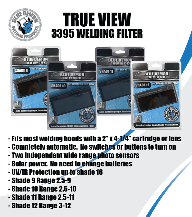 DROP-IN SINGLE SHADE DARKENING LENS FILTER FOR WELDING HELMET - 2" X 4.25" IN - TRUE VIEW 3395 - welding electrodes, Grinding Disc, Welding Lens, Cutting Tip, Cutting Wheels, Flap Disc, Heating Tip, Welding Gloves, MIG Gun - Welding Helmet, Welding Wire - USA Welding Supply