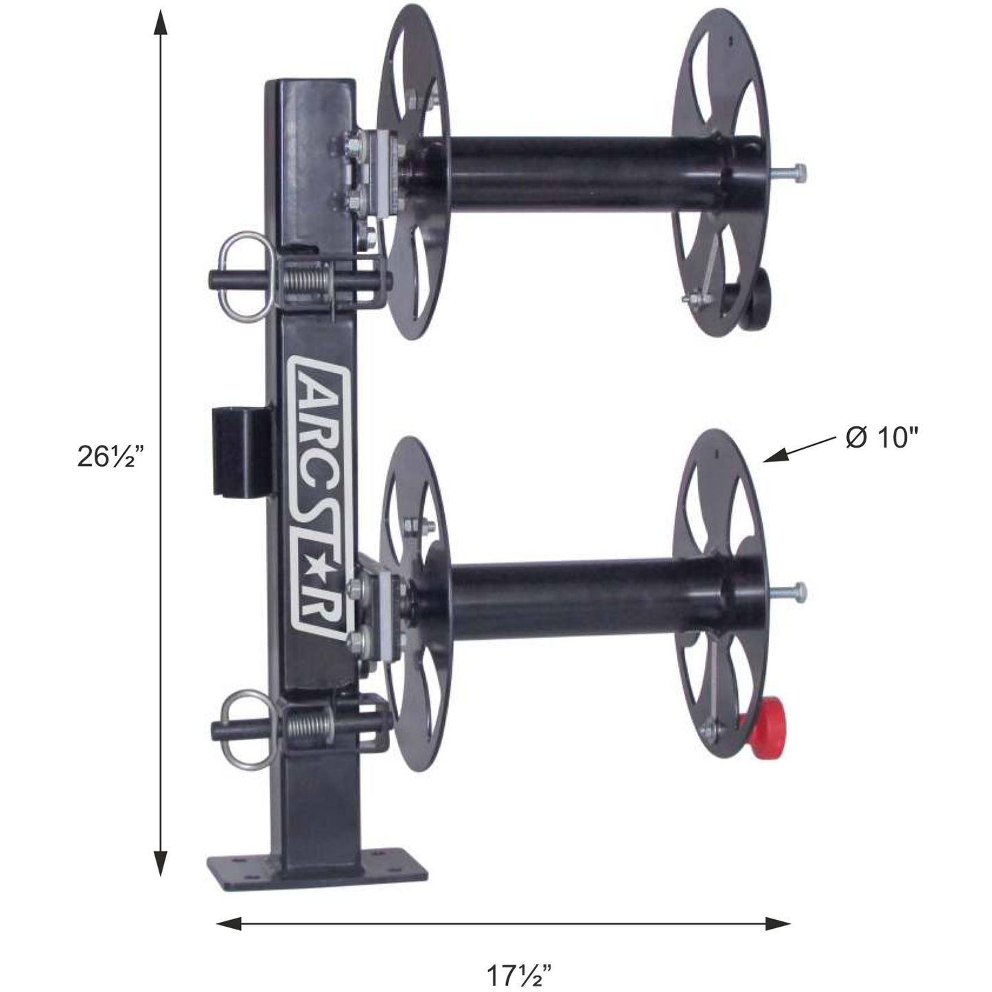 Double Cable Reels measurements - 10" with fixed base - Arc Star Revolution