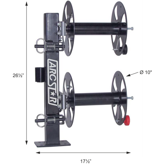 Double Cable Reels measurements - 10" with fixed base - Arc Star Revolution
