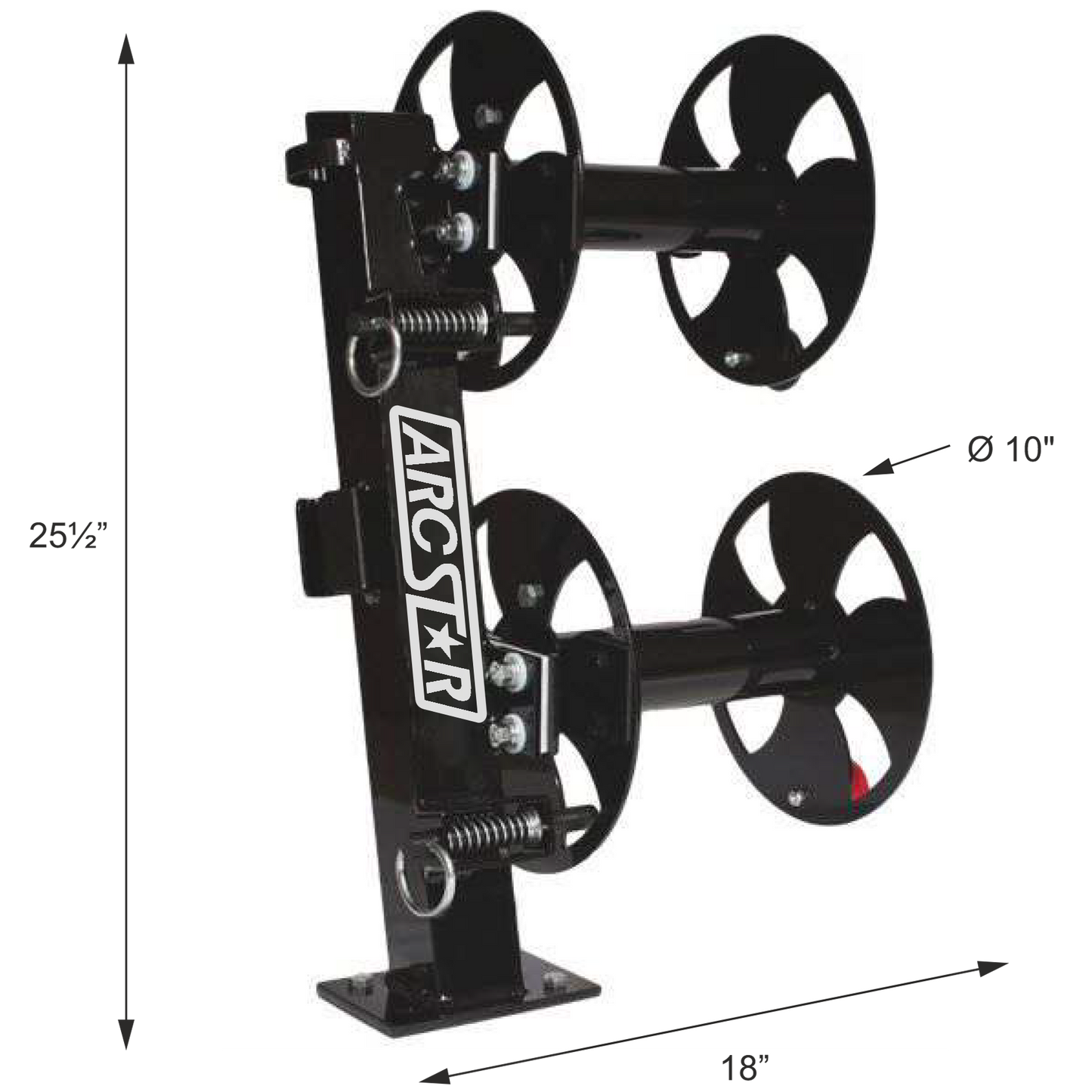 Cable Reels - 10" Double Stacked with Tilting Base; 12° Tilt - Arc Star Revolution