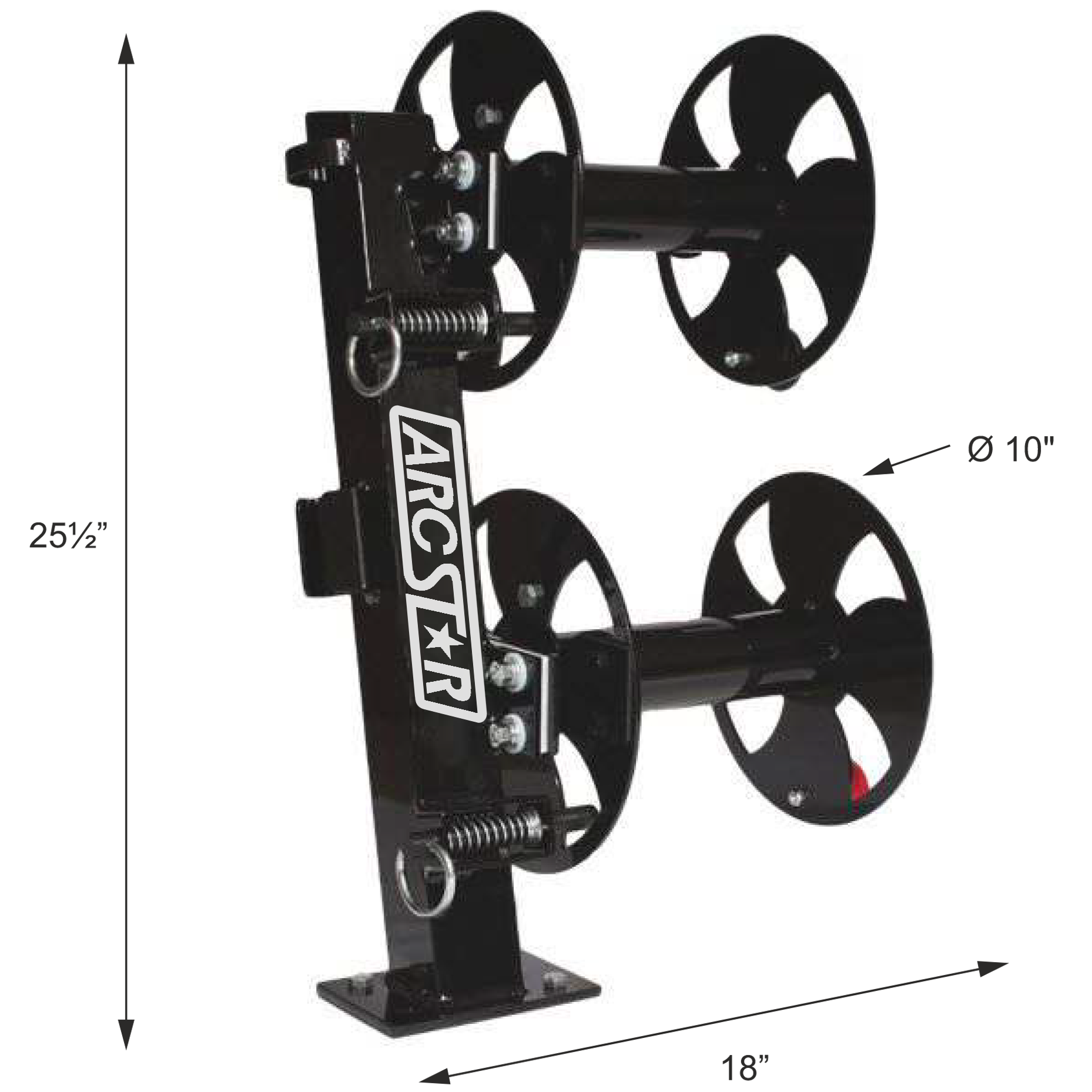 Cable Reels - 10" Double Stacked with Tilting Base; 12° Tilt - Arc Star Revolution