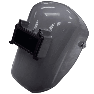Welding Helmet - Armour Guard Panther - Gray Thermoplastic - 2" x 4.25" with Flip-Visor - welding electrodes, Grinding Disc, Welding Lens, Cutting Tip, Cutting Wheels, Flap Disc, Heating Tip, Welding Gloves, MIG Gun - Welding Helmet, Welding Wire - USA Welding Supply