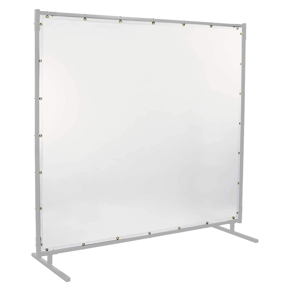 Clear welding screen / welding curtain with black frame 