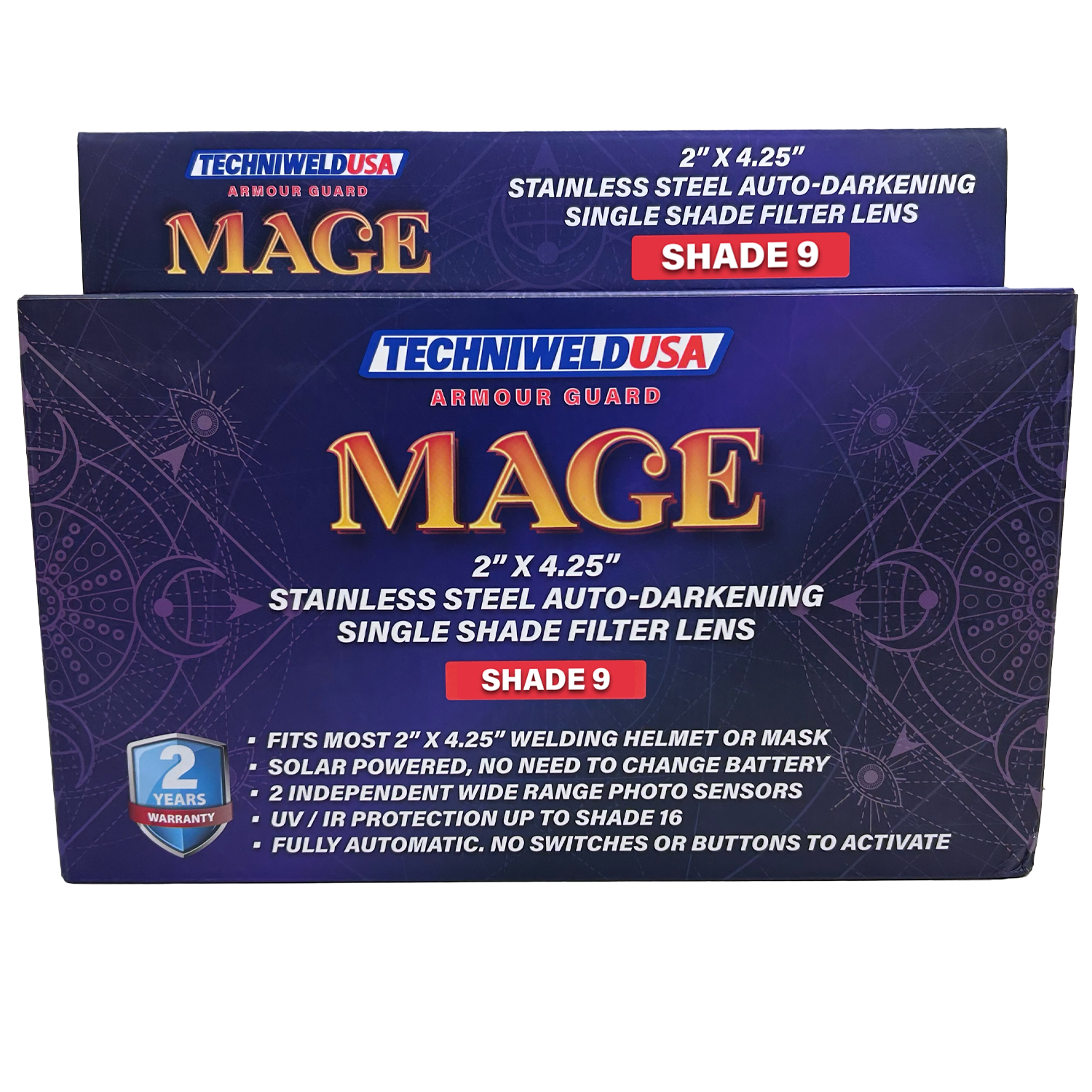 Welding Helmet Darkening Lens -Armour Guard Mage 2" X 4-1/4" Stainless Steel - welding electrodes, Grinding Disc, Welding Lens, Cutting Tip, Cutting Wheels, Flap Disc, Heating Tip, Welding Gloves, MIG Gun - Welding Helmet, Welding Wire - USA Welding Supply