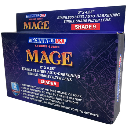 Welding Helmet Darkening Lens -Armour Guard Mage 2" X 4-1/4" Stainless Steel - welding electrodes, Grinding Disc, Welding Lens, Cutting Tip, Cutting Wheels, Flap Disc, Heating Tip, Welding Gloves, MIG Gun - Welding Helmet, Welding Wire - USA Welding Supply