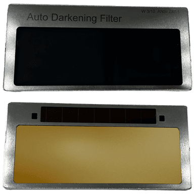 Welding Helmet Darkening Lens - Armour Guard Mage Gold Plated Stainless Steel - 2" x 4-1/4" Welding Filter - ADF Shades 9, 10, 11 or 12 - welding electrodes, Grinding Disc, Welding Lens, Cutting Tip, Cutting Wheels, Flap Disc, Heating Tip, Welding Gloves, MIG Gun - Welding Helmet, Welding Wire - USA Welding Supply