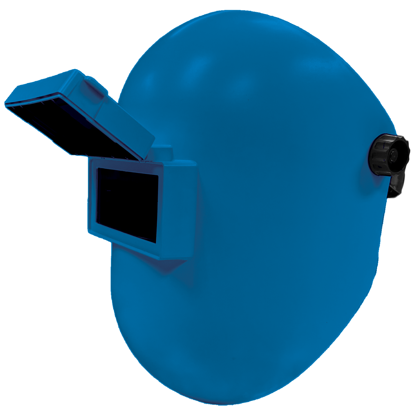White Sugar Scoop welding helmet with flip-up visor and fiberglass shell
