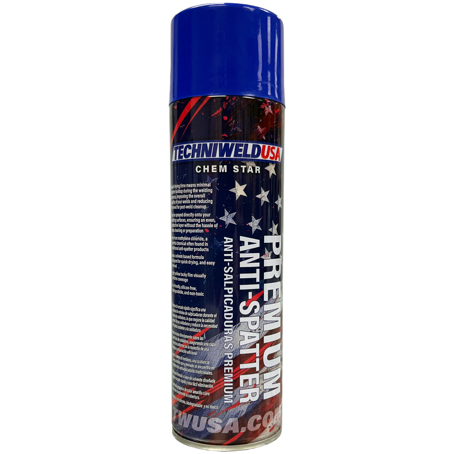 12-pack case of Techniweld CS777P welding anti spatter spray cans with yellow tacky film