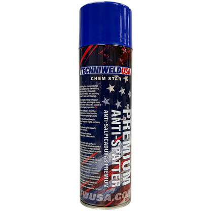 12-pack case of Techniweld CS777P welding anti spatter spray cans with yellow tacky film
