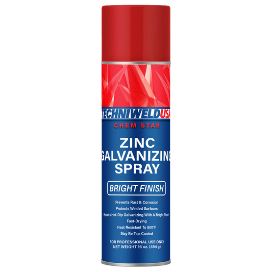 Case of 12 Techniweld CSBGALV zinc galvanized spray cans with bright finish for rust protection