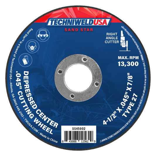 Sand Star 4-1/2" x .045" x 7/8" Type 27 Depressed Center Cut-Off Wheel w/o Hub (50-Pack)