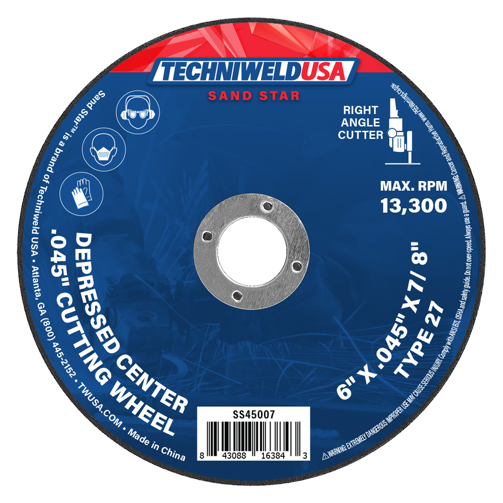 Sand Star 6" x .045" x 7/8" Type 27 Depressed Center Cut-Off Wheel w/o Hub (50-Pack)
