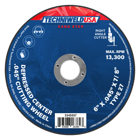 Sand Star 6" x .045" x 7/8" Type 27 Depressed Center Cut-Off Wheel w/o Hub (50-Pack)