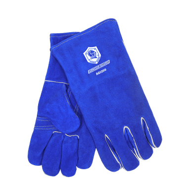 WELDING GLOVES, STICK - COTTON LINED, BLUE,  PREMIUM SIDE SPLIT COWHIDE -AG-1200 - welding electrodes, Grinding Disc, Welding Lens, Cutting Tip, Cutting Wheels, Flap Disc, Heating Tip, Welding Gloves, MIG Gun - Welding Helmet, Welding Wire - USA Welding Supply