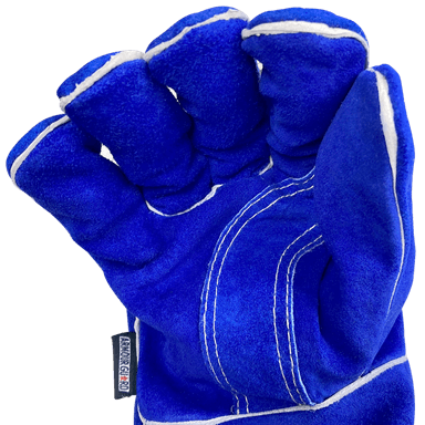 WELDING GLOVES, STICK - COTTON LINED, BLUE,  PREMIUM SIDE SPLIT COWHIDE -AG-1200 - welding electrodes, Grinding Disc, Welding Lens, Cutting Tip, Cutting Wheels, Flap Disc, Heating Tip, Welding Gloves, MIG Gun - Welding Helmet, Welding Wire - USA Welding Supply