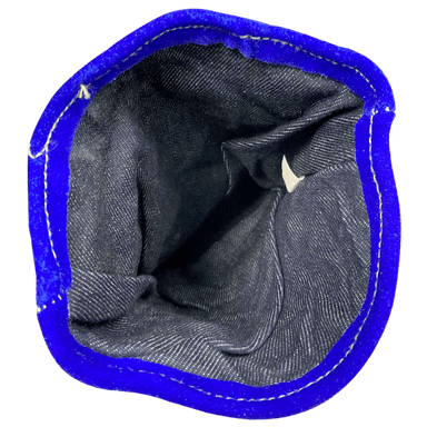 Blue side split cowhide stick welding glove with cotton lining and Kevlar stitching, 14 inches long