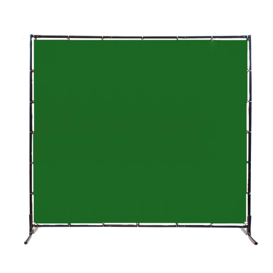 Green welding screen / welding curtain with black frame 