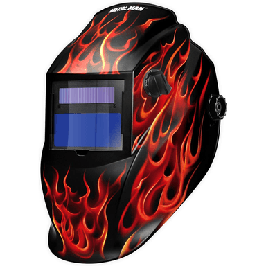 RED WELDING HELMET - FLAMES METAL MAN AD 9-13 Variable G2 Red R/F Helmet- ARF8550SGC - welding electrodes, Grinding Disc, Welding Lens, Cutting Tip, Cutting Wheels, Flap Disc, Heating Tip, Welding Gloves, MIG Gun - Welding Helmet, Welding Wire - USA Welding Supply