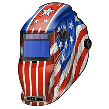 WELDING HELMET - Flag - Patriotic Helmet - METAL MAN Auto-darkening 9-13 Variable - welding electrodes, Grinding Disc, Welding Lens, Cutting Tip, Cutting Wheels, Flap Disc, Heating Tip, Welding Gloves, MIG Gun - Welding Helmet, Welding Wire - USA Welding Supply