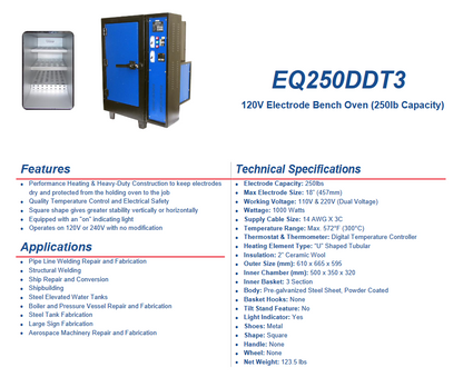 Welding Electrode Rod Oven - 250-lb - Dual 110/220 Volt - 300C - Arc Star - welding electrodes, Grinding Disc, Welding Lens, Cutting Tip, Cutting Wheels, Flap Disc, Heating Tip, Welding Gloves, MIG Gun - Welding Helmet, Welding Wire - USA Welding Supply