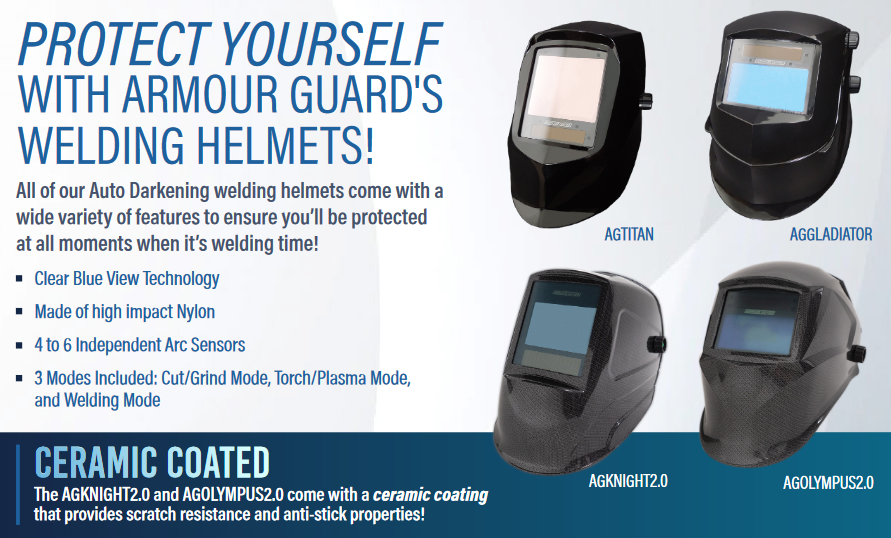 Welding Helmet - Case of 6 - Armor Guard Spartan with Auto-darkening Technology - welding electrodes, Grinding Disc, Welding Lens, Cutting Tip, Cutting Wheels, Flap Disc, Heating Tip, Welding Gloves, MIG Gun - Welding Helmet, Welding Wire - USA Welding Supply