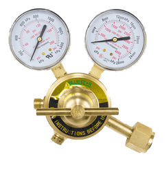 Blue Star 350 Series heavy-duty welding regulator with dual 2.5-inch gauges and forged brass body