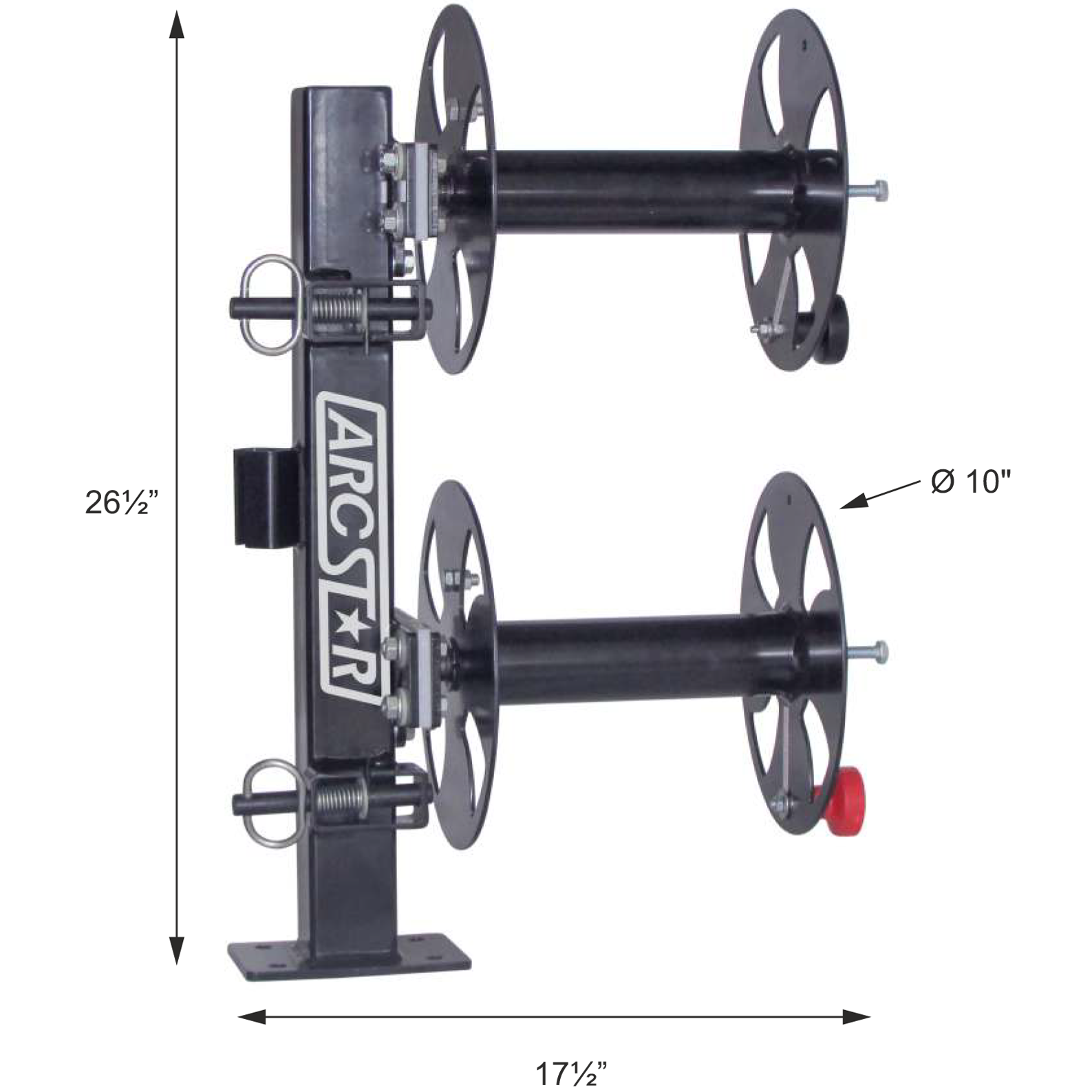Double Cable Reels measurements - 10" with fixed base - Arc Star Revolution