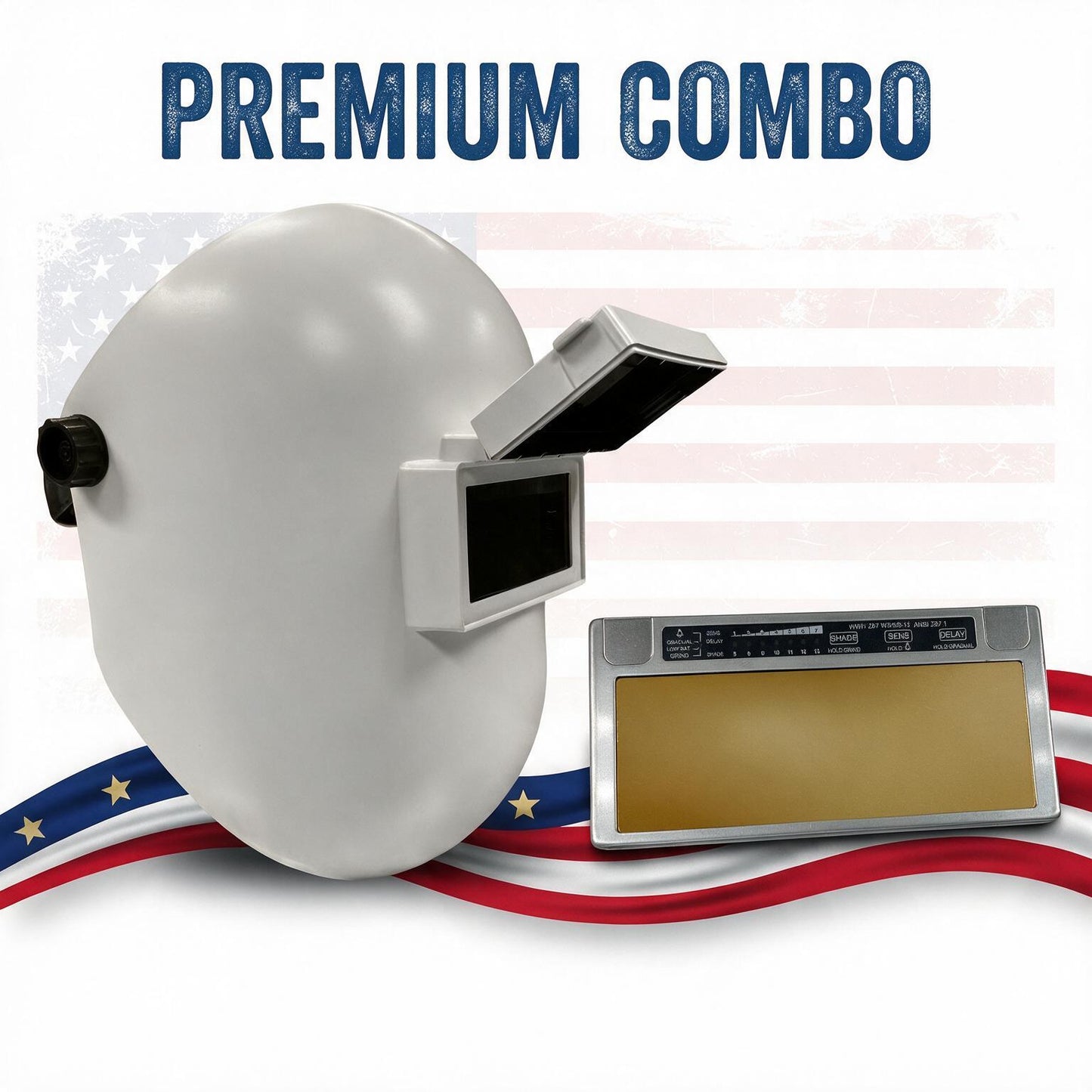 Sugar Scoop Flip Front Welding Helmet + Clairvoyant 3.0 Gold Auto-Darkening Lens Premium Combo