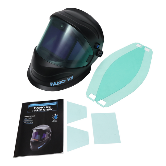 WELDING HOOD, HELMET, FULL COLOR, BLACK, LED LIGHT, TRUE VIEW PANO V2 80 DEG FOV, - welding electrodes, Grinding Disc, Welding Lens, Cutting Tip, Cutting Wheels, Flap Disc, Heating Tip, Welding Gloves, MIG Gun - Welding Helmet, Welding Wire - USA Welding Supply