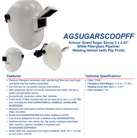 Blue fiberglass welding helmet with flip-up visor and 2 x 4.25" viewing area, ergonomic fit and impact-resistant shell