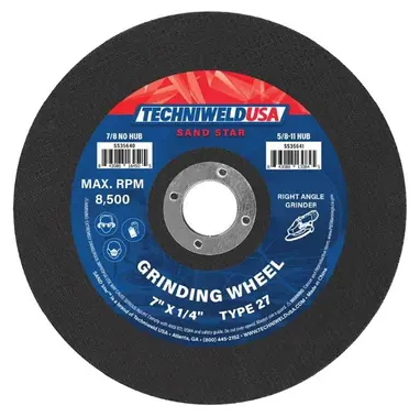 7" x 1/4" x 7/8" Grinding Wheel - Type 27 - 35640 - welding electrodes, Grinding Disc, Welding Lens, Cutting Tip, Cutting Wheels, Flap Disc, Heating Tip, Welding Gloves, MIG Gun - Welding Helmet, Welding Wire - USA Welding Supply