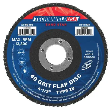 Flap Disc - 4-1/2" x 7/8" - 40-grit Type 29 Reg. Density - 42322 - welding electrodes, Grinding Disc, Welding Lens, Cutting Tip, Cutting Wheels, Flap Disc, Heating Tip, Welding Gloves, MIG Gun - Welding Helmet, Welding Wire - USA Welding Supply